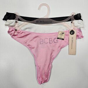 BCBGeneration 3 Pk Luxe Bling Tanga Underwear